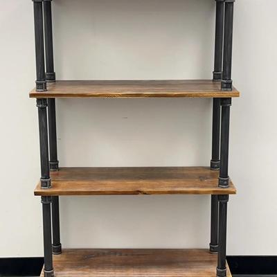 Industrial Style 4 Tier Pipe Storage Rack / Book Stand
