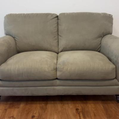 Natuzzi Italia Green Suede Loveseat