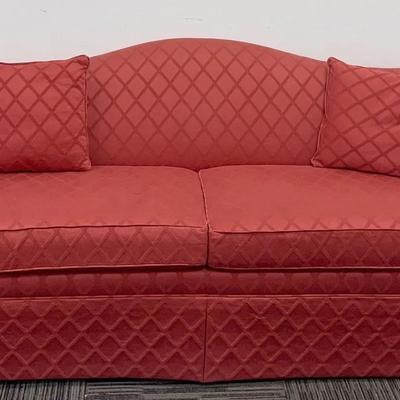 Key City Camelback Sofa With Throw Pillows (Red)