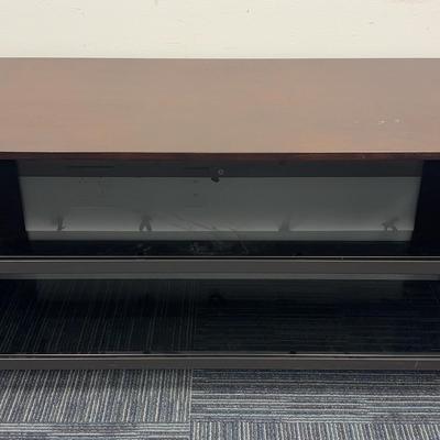 Metal&Wood Entertainment Stand with Glass Tiers