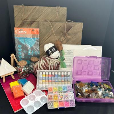 Art Supplies For A Crafter — Yarn, Beads, Paints, Canvases, And More