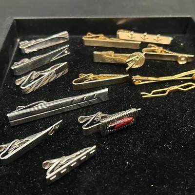 Vintage Tie Clips Featuring Swank, Shields, Speidel, And Hickok