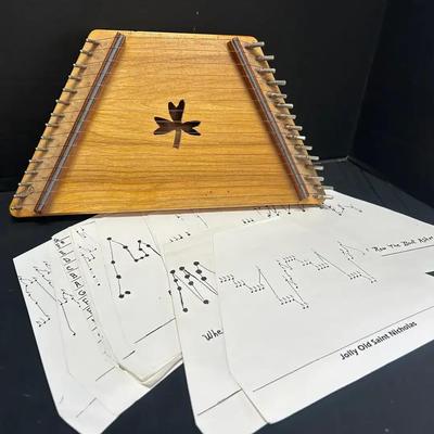 Plucked Psaltry With Tuning Card And Sheet Music