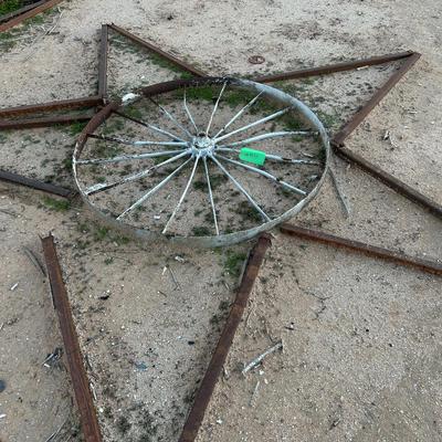 Metal Pieces & Wagon Wheel - Art or Decor - Weld a Star for Your Porch or Yard