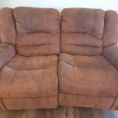 Brown Loveseat Sofa Couch - Recliner Style Rocker