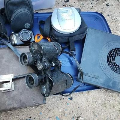 Electronics & Binoculars - Canon Powershot Camera, Magnavox CD Player, Cooling Pad, Binoculars 