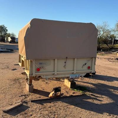 G I  US Army M101 3/4 Ton Military Cargo Trailer - Matte Tan & Removable Canvas Top - 8ft x 5ft