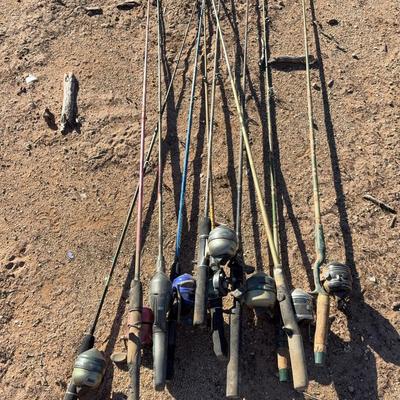 More Fishing Rods (10) & Tackle Boxes (3) - Firebird, Zebco - Vintage & Modern