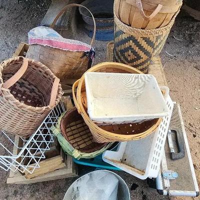 Collection Of Baskets, Crates, & Storage Bins