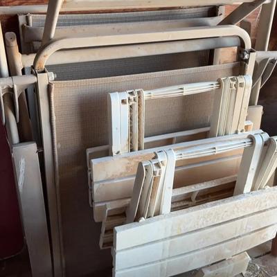 Relax on the Porch - Patio Lounge Chair + 2 Plastic Folding Tables