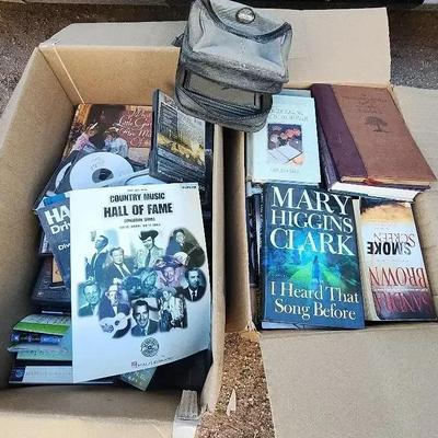 Variety of Books & CDs - Paperback And Hardback Books, CD Organizer 
