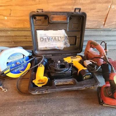 Corded Tools - Dewalt Power Tools in Case & Jepson Pro Circular Saw, (3) Black & Decker Sanders 
