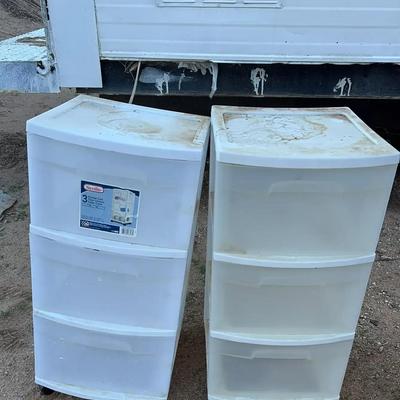 Plastic Storage 3 Drawers. Set Of 2 Closet Organizers