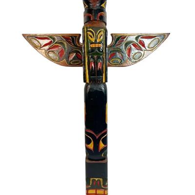 Carved Painted Totem Pole