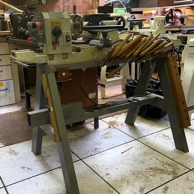 PitBull Brand Lathe, Chim 00016, on Table W/3/4 HP Motor