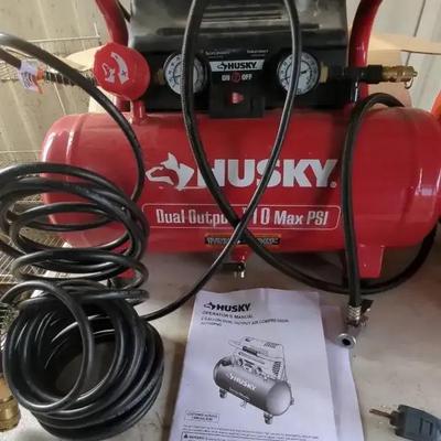 Husky 2 Gal Compressor/Inflator with Portable Air Tank Plus Tools 