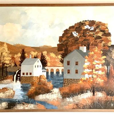 Sale Photo Thumbnail #52: Mid century o/c landscape, signed Lee Reynolds, 48x60”