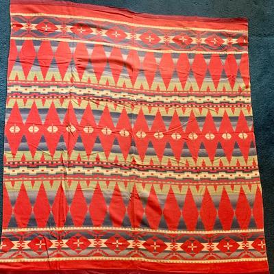 Sale Photo Thumbnail #12: Vtg. Navajo camp blanket, 70x80”