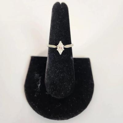 18k Marquise Solitaire Ring-Diamond tested