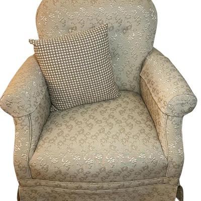 Beige Upholstered Armchair – 32” Wide