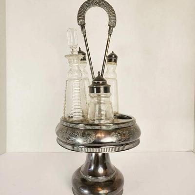 Victorian Silver-Plated Castor/Cruet Set by Southington Cutlery