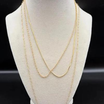 Three 14k Italy Gold Chains – 6.5g 