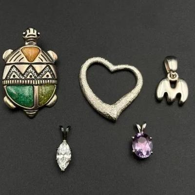 Five 925 Sterling Silver Pendants – 0.59 ozt