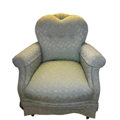 Vintage Seafoam/Mint Green Upholstered Rocking Chair – 32” Wide