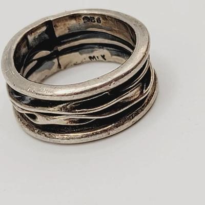 Artisan Sterling Wave Band Ring Sz 5 925 Silver