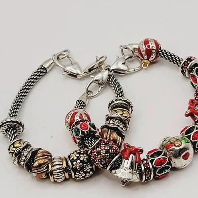 2pc Captive Slide Charm Bracelets - Autumn And Christmas 