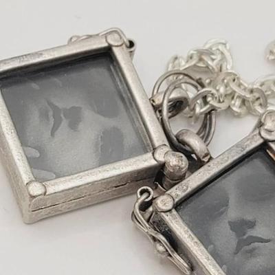 Woman's Face Film Image Locket X2 Single Chain Necklace