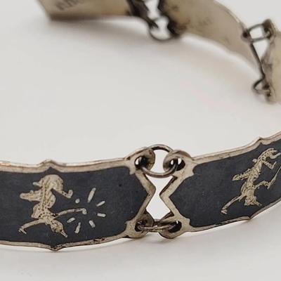 Siam Sterling Niello Dancer Bracelet 
