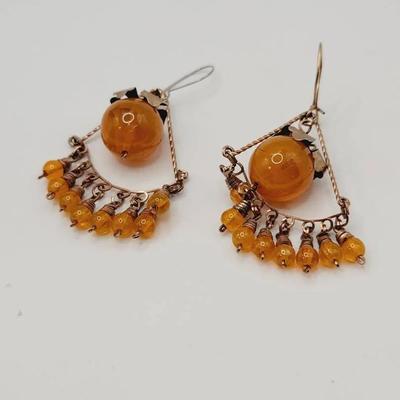 Gold Plate Vintage Chandelier Earrings 