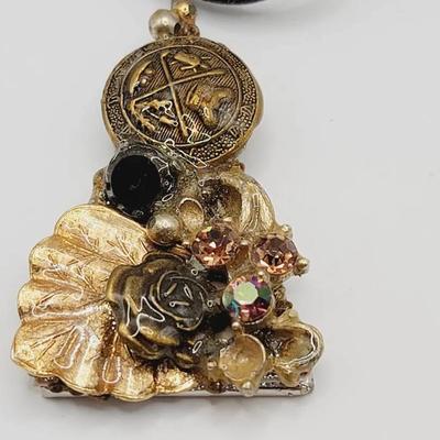 Assemblage Necklace Beads And Buttons