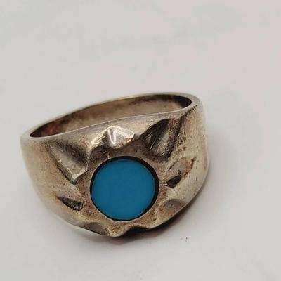Sterling Turquoise Sz 11.5 925 Silver Sun Ring