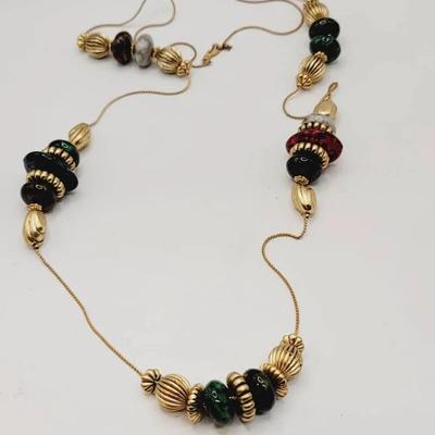 14k GP Red Green and Blue Accent Necklace 