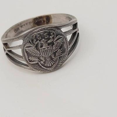 Sterling Girl Scouts Vintage Ring Sz 5 