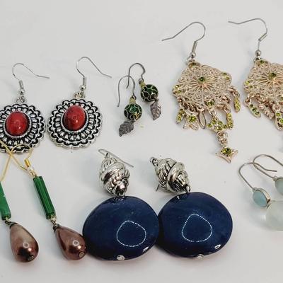 Pierced Earring Lot French Wire Mixed Colors 6pc 