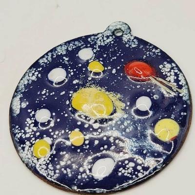 Cosmic Atomic Galactic Enamel Pendant