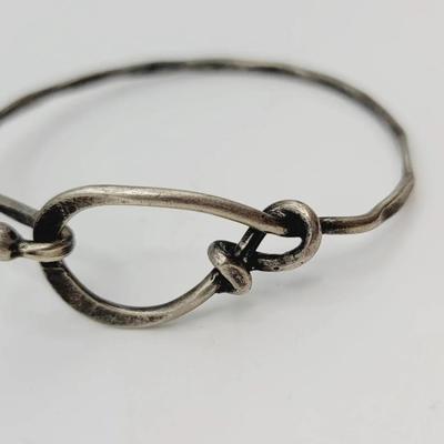 Sterling Artisan Bracelet Wire Wrap Pressure Clasp