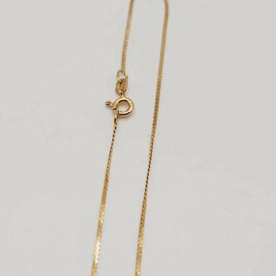 14k Yellow Gold Flat Chain Delicate Bracelet 