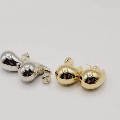 Tear Drop Earrings 925 Silver And Gold Plate 2 Pairs