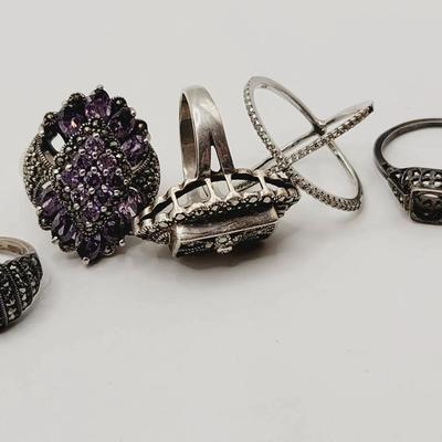 Tlc Repair Sterling Ring Lot 5pc