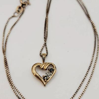 Sterling Silver Heart Pendant Necklace 925