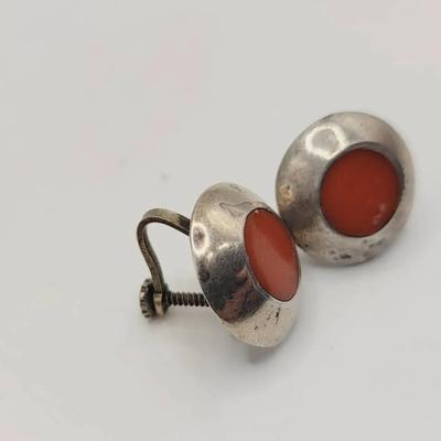 Mexico Sterling Vintage Screw Back Earrings