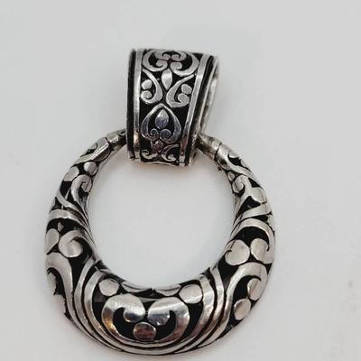 Open Scroll Sterling Pendant Bali Style 925