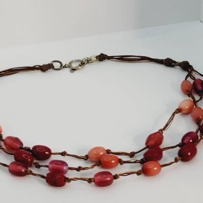 Sigrid Olsen Stone and Glass Multi Strand Necklace 