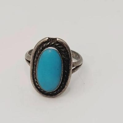 Sterling Turquoise Sz 5.5 Ring Southwest 
