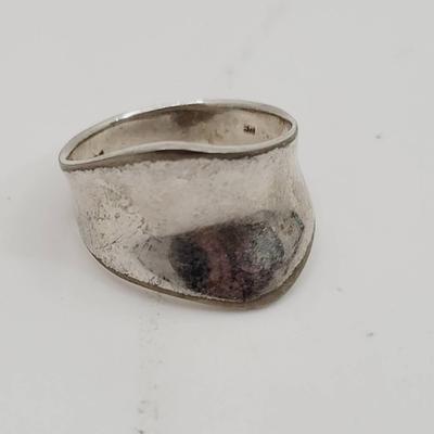 Sterling Silver 925 Mod Wave Ring Sz 9 