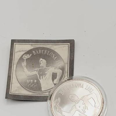 Barcelona Olympics 1 Troy Oz .999 Fine Silver Coin
